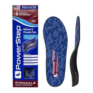 PowerStep Pinnacle Maxx 안창, 각진 힐 포스트로 내전형 지원, 단단한 뉴트럴 아치형 삽입물, 레드