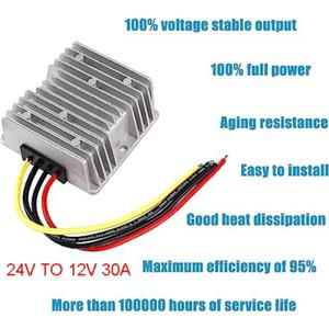 자동차 보트 태양광용 DC 벅 전압 조정기 스텝 다운 컨버터 24V-12V 10A