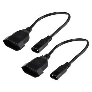트레이더스 2Pcs IEC320 C8 플러그 유럽 전력 연장 코드 25cm CEE7/16R 노트북 프린터 TV용
