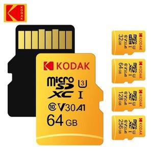 Kodak Micro SD32GB-256GB 메모리 카드 - 고속 스마트폰 디지털 카메라 태블릿 및 드론용 클래스 10 U3 U