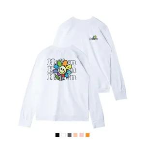 H/V RAINBOW FLOWER 옆트임 긴팔 티셔츠 (STL2-5HV068)