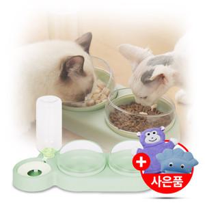 펫후드 트리플 반자동 급수기+2급식기 500ml 5color 강아지 고양이 음수대/수반/밥그릇