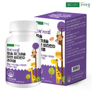 건국유업 쑥숙 키즈업 칼슘 마그네슘 아연 비타민D120정(2개월분)