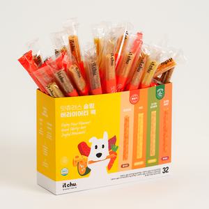잇츄러스 슬림 버라이어티 32개입 대용량 강아지 알러지 간식 덴탈껌