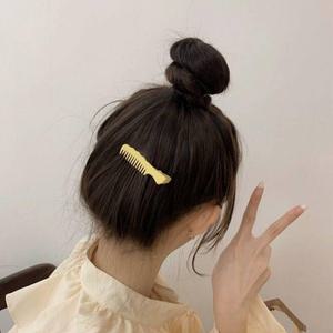 빗모양 집게핀 헤어 메탈 실버 미니 얇은 앞머리 포인트 컬러 골드
