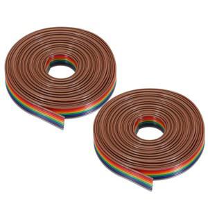 메카닉스티 2pcs 8핀 플랫 레인보우 리본 케이블 9.84FT 1.27mm 피치 브레드보드 점퍼 와이어 전자 프로젝트용