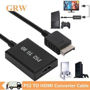GRWIBEOU PS2 HDMI 호환 컨버터 변환기 케이블 1080P 오디오 비디오 어댑터 디스플레이 모드 지지대