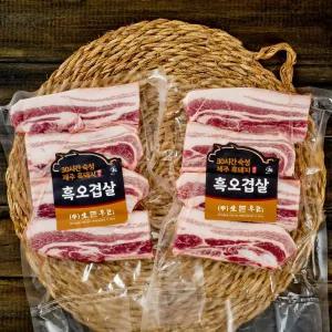 30숙성 제주 흑돼지 오겹살 500g x 2  숯불용(30mm)