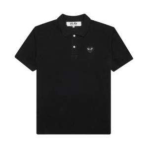 [정품아닐시3배보상] 플레이 꼼데가르송 블랙 하트 폴로 셔츠 블랙 Play Comme des Garcons Black Heart Po