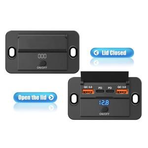차량용 충전기 소켓 전원 콘센트 듀얼 PD  QC3.0 4 포트 고속 자동차 버스 트럭용 액세서리 12V-24V