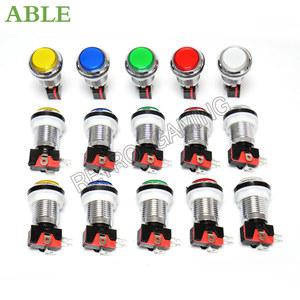 LED 푸시 버튼 28mm 아케이드 게임 캐비닛 부품 DIY 파이 MAME PC 게임에 대 한 switch12v 크롬