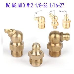 M6 10 12 노즐 니플 교체 그리스 피팅 2PCS 황동 나사 연결 유압 스트레이트