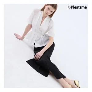 플리츠미 25SS 플리츠 오블리크 슬릿 롱 스커트 837383