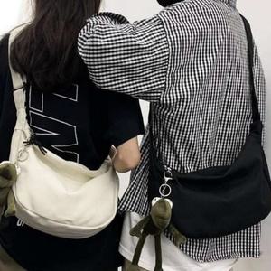 크로스 에코캔버스 반달 호보백 인쇄가능 학생 숄더 남성 여성 캐주얼 보조가방