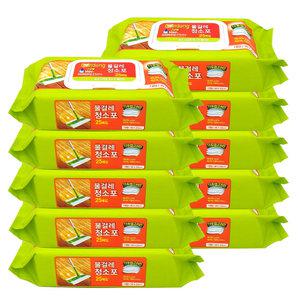 고급형 물걸레 청소포 (대형) 25매X10팩 / 두꺼운 일회용걸레 밀대 리필 청소티슈