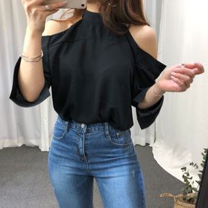 (무배) 홀터넥 오프숄더 블라우스 3col