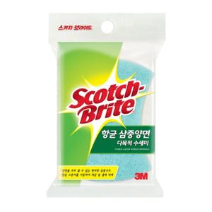 3M 스카치-브라이트 항균 삼중양면 다목적수세미(1개)