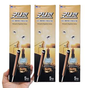 굿나잇 스틱모기향  5개입 x 3개 야외용 낚시터 캠핑용 모기약 해충퇴치 막대모기향