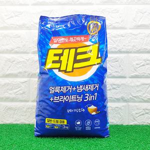 테크 가루세제 얼룩+냄새제거 브라이트닝 세탁세제 리필 3kg