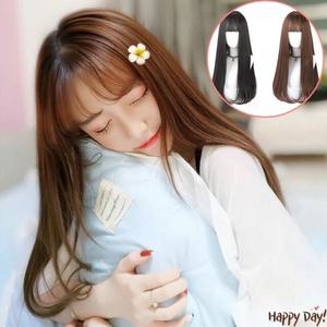 긴머리 통가발 C컬 롱가발 자연스러운 롱 웨이브 생머리 걸리쉬 가발 롱기