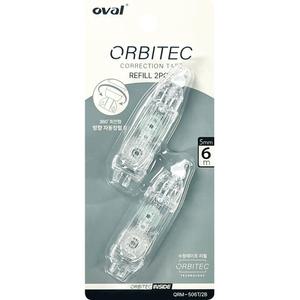 오발 노크식 수정테이프 리필 2개입 QRM-506T/2B 5mm x 6m 카트리지형