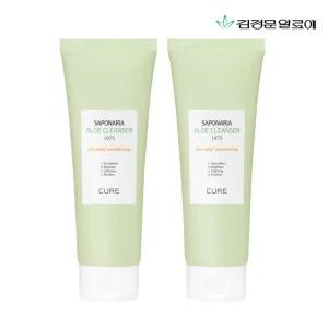 [15%] 김정문알로에 큐어 사포나리아 알로에 클렌져 150g 2개