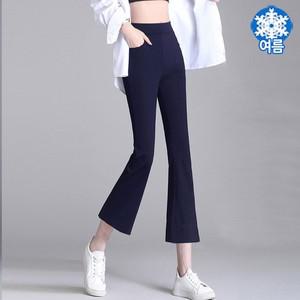 힙제이  S XL) 아이스팬츠 8부 부츠컷 슬랙스 8부바지 여성 여름바지