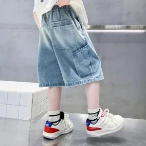 리핏와이드청반바지 여름 초등학생 남아 청반바지 통큰 와이드 데님팬츠 주니어 공용