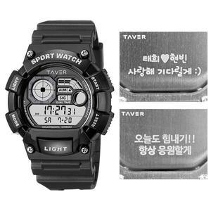 [아트박스]/테이버 (무료각인) 테이버 군인 전자 손목 시계 T24001-BK