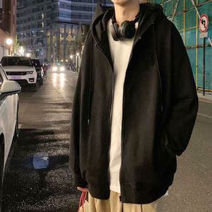 남녀공용 가을 무지 오버핏 후드집업 2컬러 기모 안감 따뜻한 학생 캐주얼 아우터
