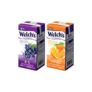 농심 웰치 팩음료 190ml 포도 12개+오렌지망고12개  총24개