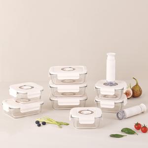 프레시 오픈 데이팅 진공밀폐용기 525ml 2개+630ml 2개+진공흡입기
