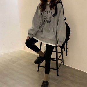 봄가을겨울 앞포켓 포인트 러블리 루즈핏 후드 티셔츠 (WFFKD88)