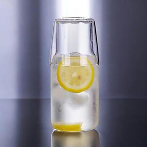 [BZJL2FMH_4C]게더릭 뚜껑컵 유리물병세트 (550ml)