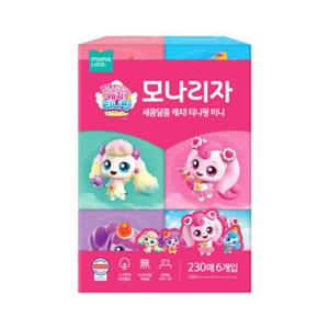 모나리자 캐치 티니핑 미니 미용티슈 정사각 (230매 6입)/갑티슈/각티슈/곽티슈/미용/티슈/휴지/화장지