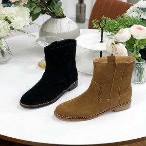 여성 소가죽 스웨이드 앵클부츠 115175
