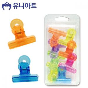 유니아트 사무용 학용품 플라스틱 컬러 집게 대 8P