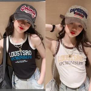 여아 주니어 라일리 민소매 나시탑 크롭 티셔츠