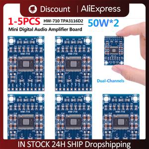 HW-710 미니 디지털 오디오 앰프 보드 DC 12-24V 50W x 2 클래스 D 음성 사운드 모듈 채널 TPA3116D2