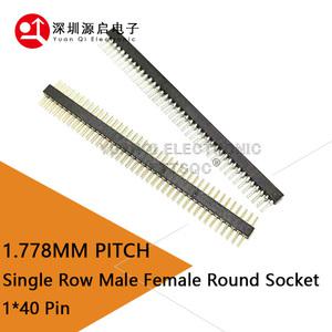 1.778mm 피치 1.778 단일 행 수컷 암컷 라운드 핀 헤더 분리형 PCB 보드 컬러 커넥터 스트립 핀헤더 1x40P