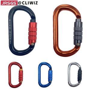 CLIWIZ 브랜드 25KN 자동 안전 잠금 장치 야외 등산 카라비너 O 모양 항공 알루미늄 후크 인증서 CE
