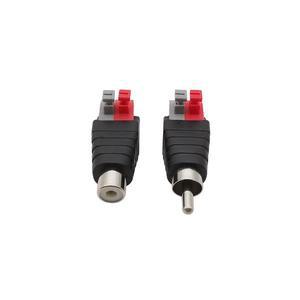 2Pcs RCA 어댑터 스피커 와이어 케이블-잭 오디오 남성 커넥터 프레스 플러그 터미널
