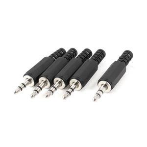5개/몫 3.5mm 검정색 플라스틱 하우징 오디오 잭 플러그 헤드폰 커넥터 할인