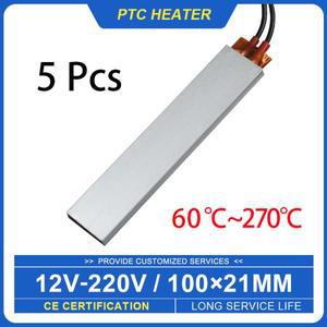 온도 조절 세라믹 PTC 가열 시트 알루미늄 쉘 히터 액세서리 12V ~ 10021mm 60 °C 5 개