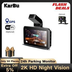 자동차 카메라 와이파이 GPS 대시캠, 1440P 대시캠, 24 시간 주차 모니터, 전면 및 후면 듀얼 Dvrs 미니 카