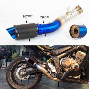 호환 - 슬립온 바이크 오토바이 배기 파이프 CB650R CBR650R CB650F 탄소 섬유 소음기 시스템 수정 매니폴
