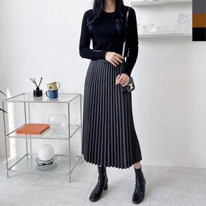 [피커]플리츠 롱 주름 스커트