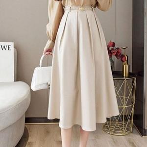 [피커]플리츠스커트 벨트 데일리 주름