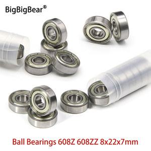 8x22x7mm 608ZZ 탄소강 베어링 미니 3D 깊은 스쿠터용 부품 프린터 스케이트보드 608Z ABEC