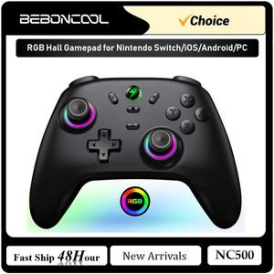Nintendo Switch 1000mAh 충전식 배터리 용 PC/Steam/iOS/Android Pro 게임 패드 NC500 RGB HALL 무선 컨트